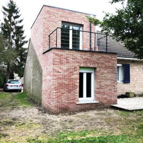 Transformation de garage en extension avec balcon 