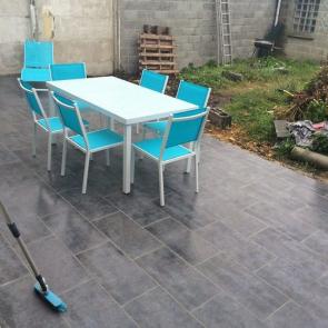 Terrasse / Dalle 15cm ferraillée /  carrelage antidérapant