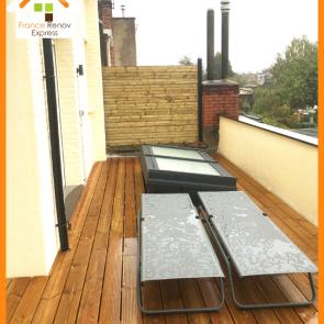 Toiture terrasse en pin sur plots à Saint-André-Lez-Lille